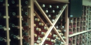 Photo of wine in racks in my cellar.
