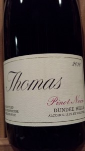 Our favorite of the tasting, the 2010 Thomas Pinot Noir.