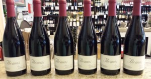 From left to right, the 2007 through 2012 John Thomas Dundee Hills Pinot Noir.