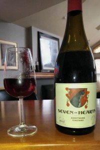 Photo of bottle of Seven of Hearts Pinot Noir