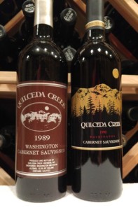 Photo of 2 bottles of Quilceda Creek demonstrating the change of labels.