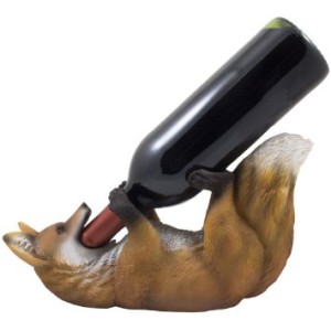 Photo of a wine bottle holder in the form of a fox.